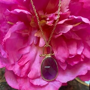 Banana Republic Gold Tone and Purple Necklace. Like NEW!